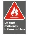 French CDN "Danger Flammable Materials" sign in various sizes shapes