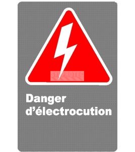 Affiche CDN « Danger d’électrocution » français, options multiples