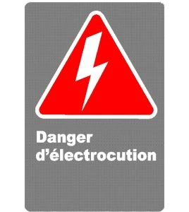 Affiche CDN « Danger d’électrocution » français, options multiples