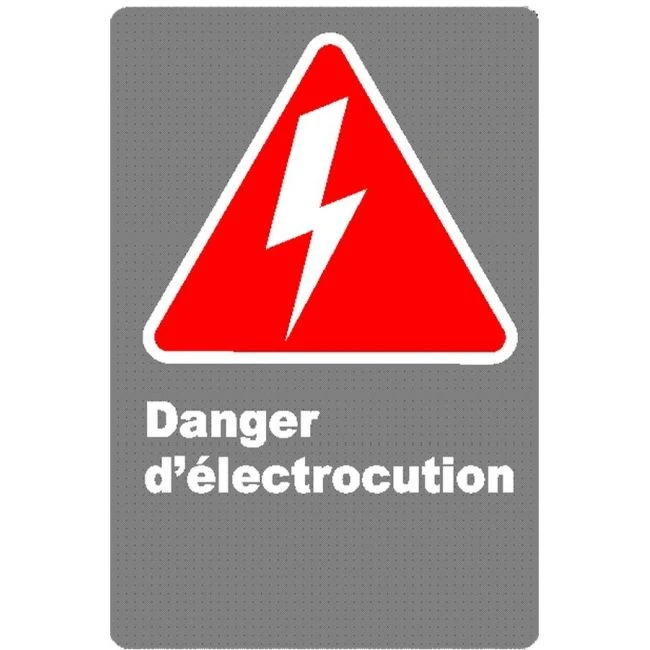 Affiche CDN « Danger d’électrocution » français, options multiples
