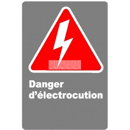 Affiche CDN « Danger d’électrocution » français, options multiples
