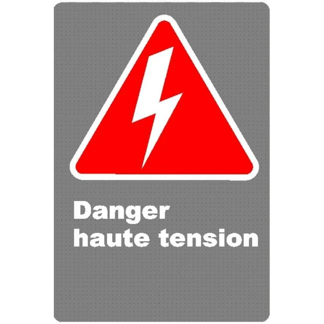 French CDN "Danger High Tension" sign: customisable & multiple options