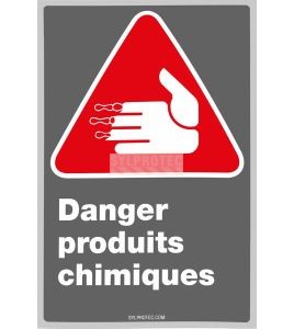 Affiche CDN «Danger produits chimiques» en français, divers formats