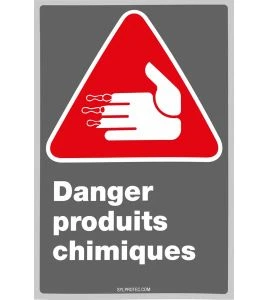 Affiche CDN «Danger produits chimiques» en français, divers formats