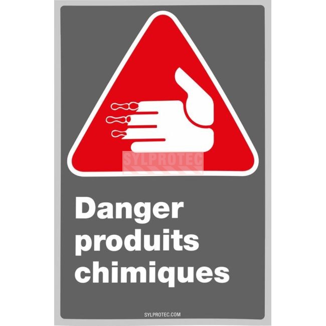Affiche CDN «Danger produits chimiques» en français, divers formats