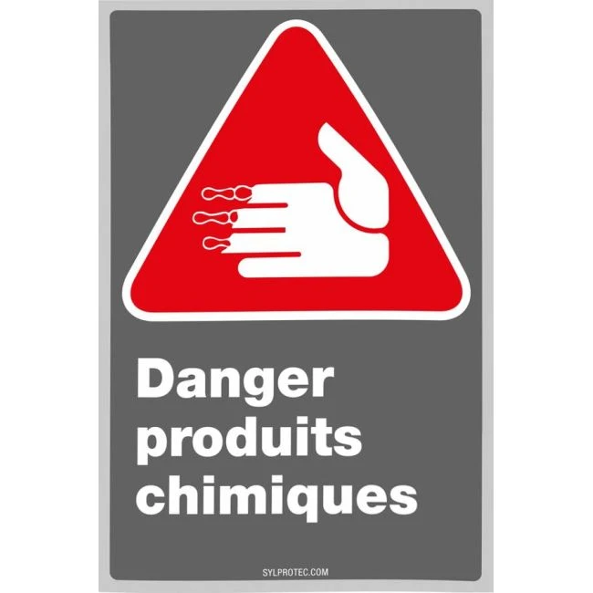 French CDN "Danger Chemical Products" sign in various sizes shapes