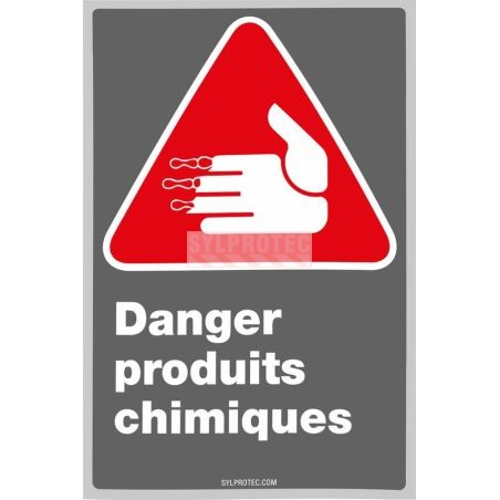 Affiche CDN «Danger produits chimiques» en français, divers formats