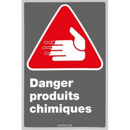 French CDN "Danger Chemical Products" sign in various sizes shapes