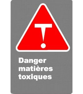 Affiche CDN «Danger matières toxiques» risque d'effets aigus en français
