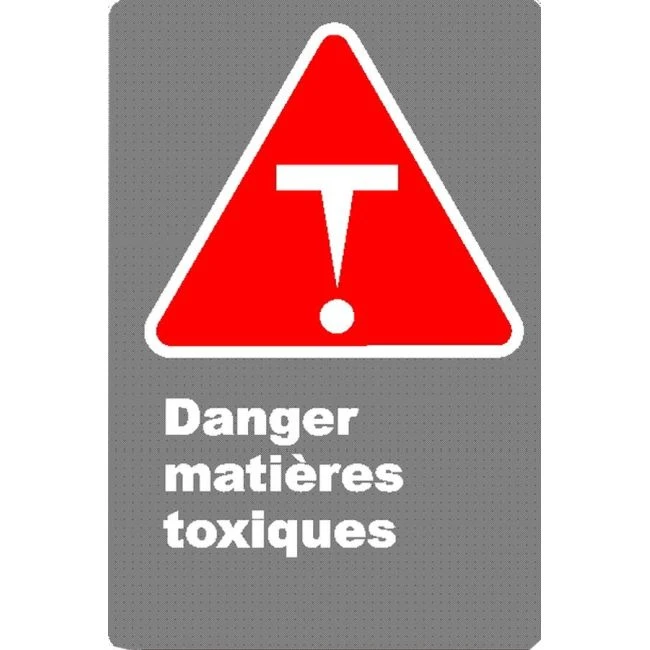Affiche CDN «Danger matières toxiques» risque d'effets aigus en français