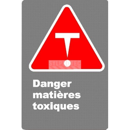 Affiche CDN «Danger matières toxiques» risque d'effets aigus en français