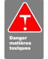 Affiche CDN «Danger matières toxiques» risque d'effets aigus en français