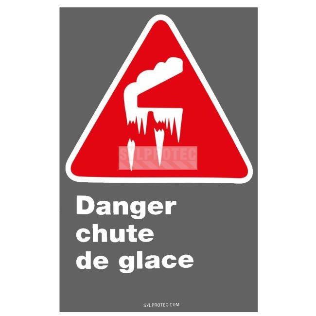 Affiche CDN«Danger chute de glace» en français divers formats