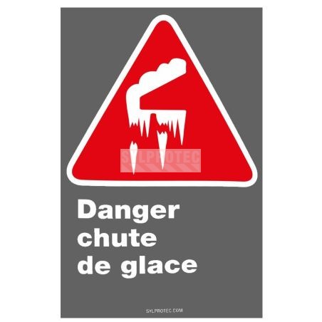 Affiche CDN«Danger chute de glace» en français divers formats