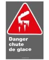 French CDN "Danger Falling Ice" sign in various sizes shapes