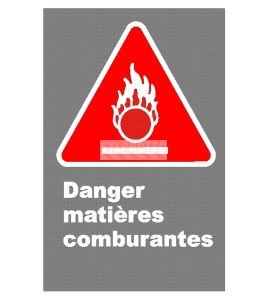 Affiche CDN Danger matières comburantes en français
