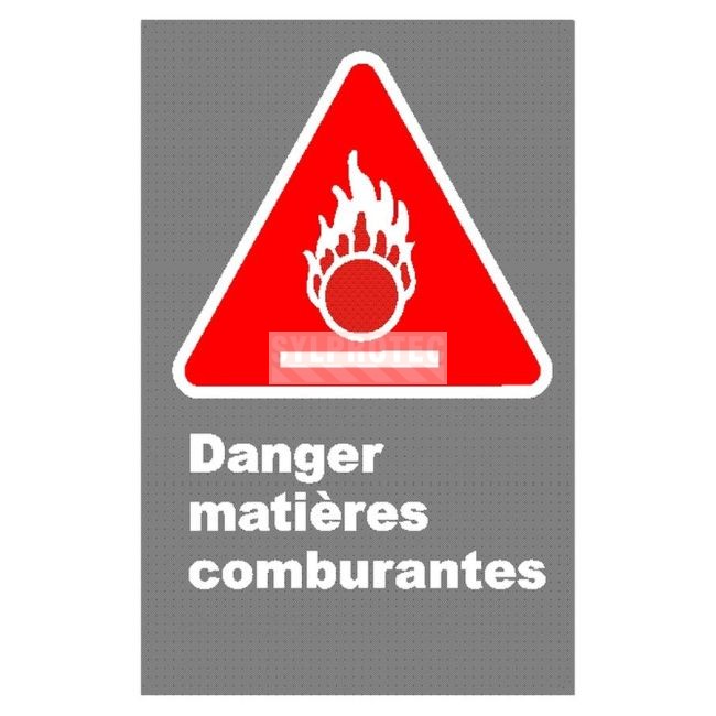 Affiche CDN Danger matières comburantes en français