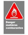 Affiche CDN Danger matières comburantes en français