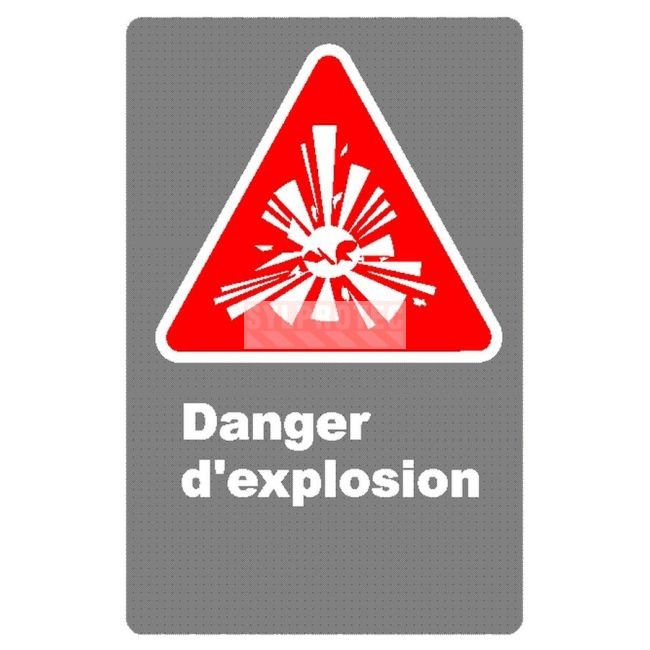 Affiche CDN «Danger d’explosion» en français, divers formats