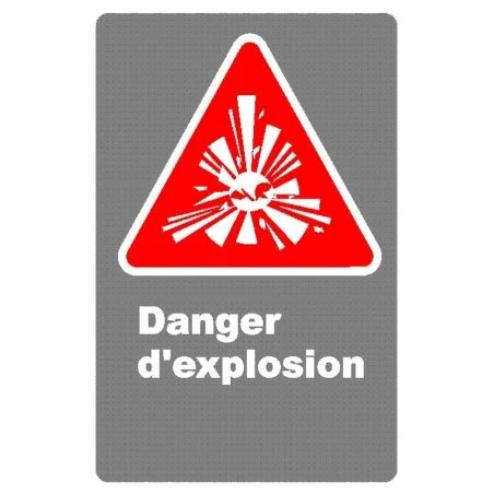 Affiche CDN «Danger d’explosion» en français, divers formats
