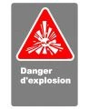 Affiche CDN «Danger d’explosion» en français, divers formats