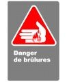 Affiche CDN «Danger de brûlures» en français: langue, format divers