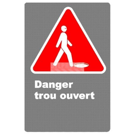 Affiche CDN Danger trou ouvert en français