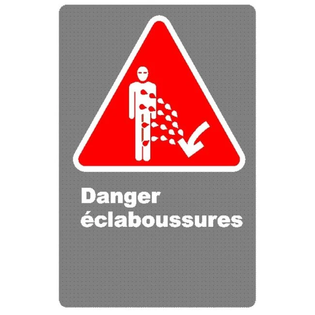 Affiche Danger d'éclaboussures Conforme CSA Z321 Sylprotec