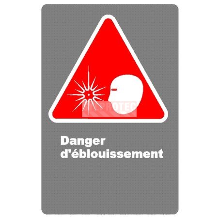 Affiche CDN «Danger d’éblouissement» en français, format divers