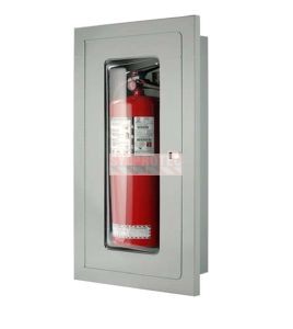 Semi-recessed cabinet for 2.5 gal, 10 lbs, 20 lbs extinguishers