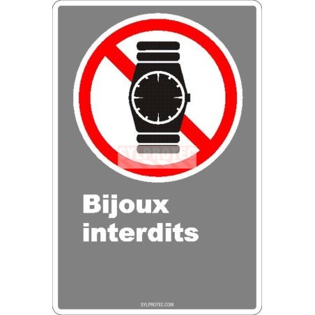 Affiche CDN «Bijoux interdits»montre, de langue française: formats variés, matériaux divers, d’autres langues & options