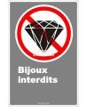 Affiche CDN «Bijoux interdits» de langue française: formats variés, matériaux divers, d’autres langues & options