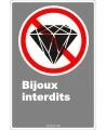 Affiche CDN «Bijoux interdits» de langue française: formats variés, matériaux divers, d’autres langues & options