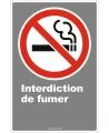 Affiche CDN «Interdiction de fumer» de langue française : formats variés, matériaux divers, d’autres langues & options