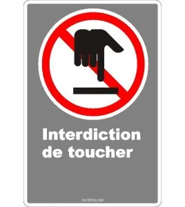 French CDN "Do Not Touch" sign in various sizes, shapes, materials & languages + optional features
