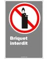 French CDN "No Lighters Allowed" sign in various sizes, shapes, materials & languages + optional features