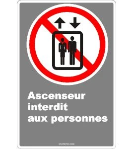 French CDN "Freight Elevator Only" sign in various sizes, shapes, materials & languages + optional features
