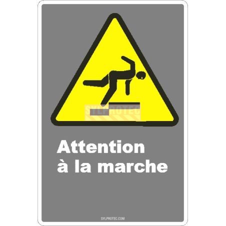Affiche CDN «Attention à la marche» de langue française: langues, formats et matériaux divers & options