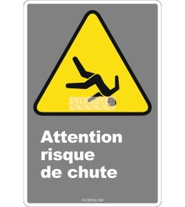Affiche CDN «Attention risque de chute» de langue française: langues, formats & matériaux divers   options
