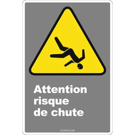Affiche CDN «Attention risque de chute» de langue française: langues, formats & matériaux divers + options