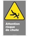 Affiche CDN «Attention risque de chute» de langue française: langues, formats & matériaux divers + options