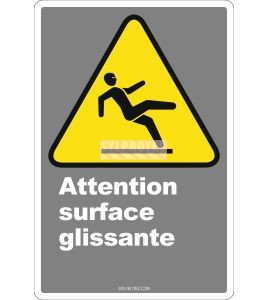 Affiche CDN «Attention surface glissante» de langue française: langues, formats & matériaux divers   options