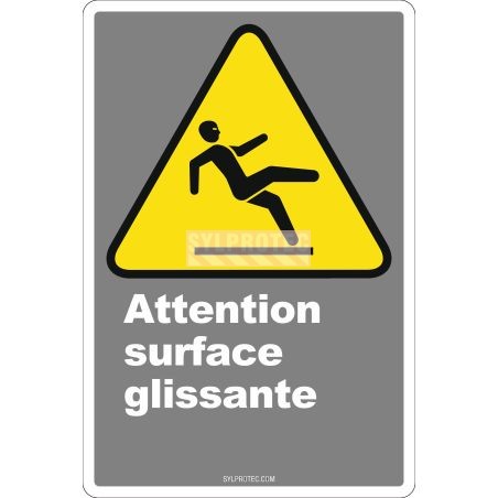 Affiche CDN «Attention surface glissante» de langue française: langues, formats & matériaux divers   options