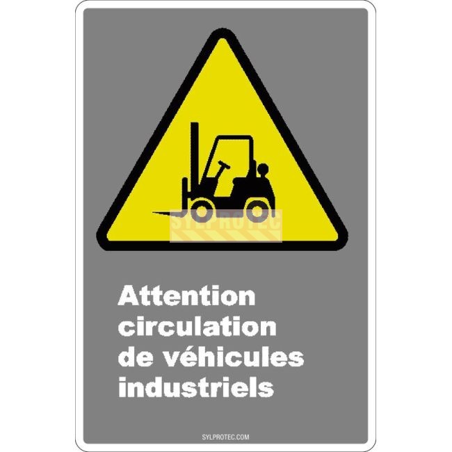 Affiche CDN «Attention circulation de véhicules industriels» en française: langues, formats & matériaux divers   options