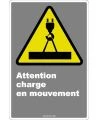 French CDN "Caution Moving Load" sign in various sizes, shapes, materials & languages + optional features