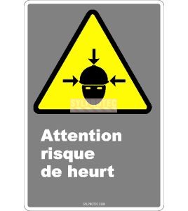 Affiche CDN «Attention risque de heurt» de langue française: langues, formats & matériaux divers   options