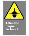 Affiche CDN «Attention risque de heurt» de langue française: langues, formats & matériaux divers   options