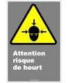 French CDN "Caution Collision Hazard" sign in various sizes, shapes, materials & languages + optional features