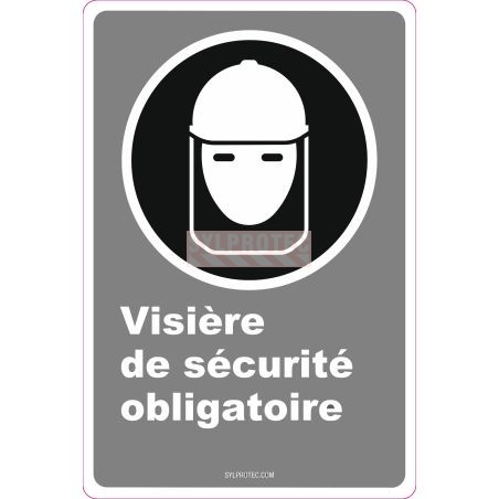 Affiche CDN «Visière de sécurité obligatoire» de langue française: langues, formats & matériaux divers   options