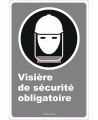 Affiche CDN «Visière de sécurité obligatoire» de langue française: langues, formats & matériaux divers   options